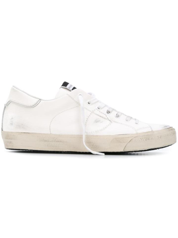 Philippe Model Distressed Lace-up Sneakers