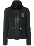 Fendi Trim Karl Brooch Coat - Black