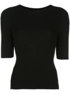 Milly Ribbed Knit Top - Black