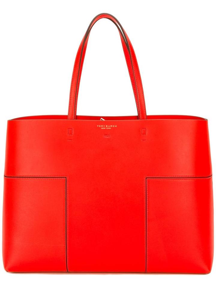 Tory Burch Interior Pouch Tote, Women's, Red, Leather