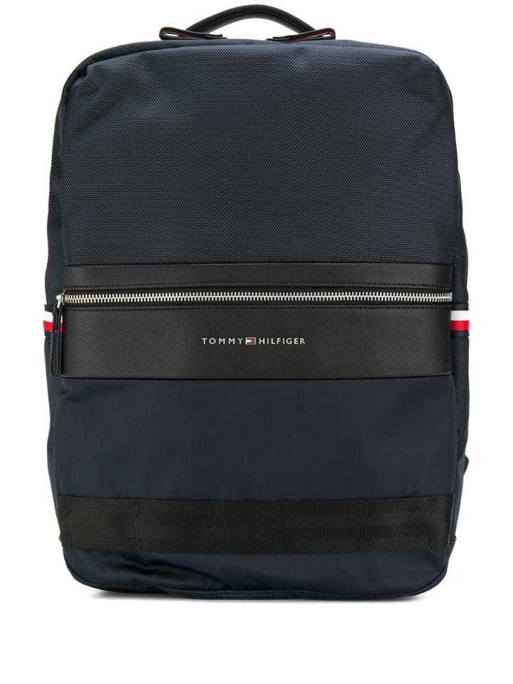 Tommy Hilfiger Structured Panelled Backpack - Blue