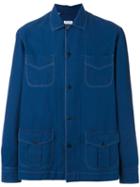 Salvatore Piccolo Multi-pockets Denim Shirt, Men's, Size: 39, Blue, Cotton