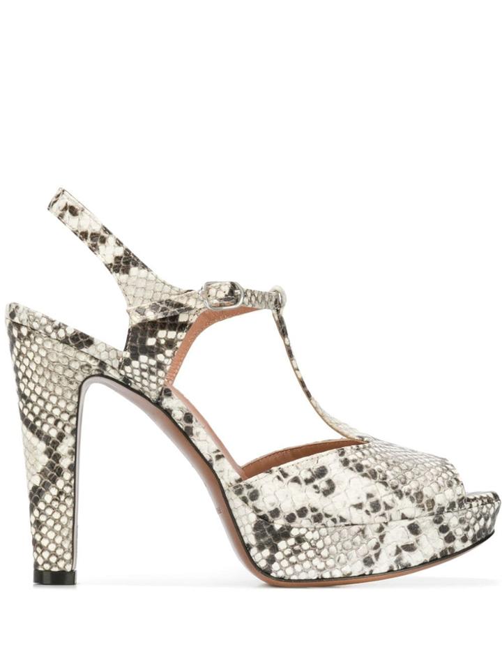 L'autre Chose T-bar Python Platform Sandals - Neutrals