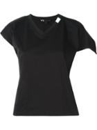 Y-3 Asymmetric Sleeves T-shirt, Women's, Size: L, Black, Cotton