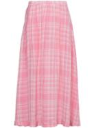 Rosie Assoulin Checked Voile Midi Skirt - Pink