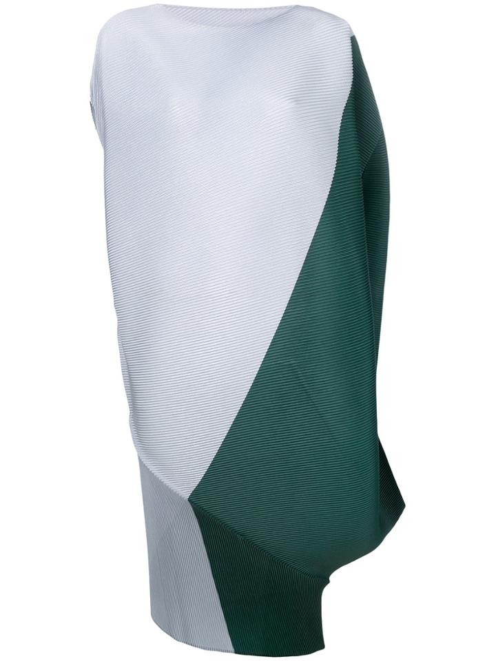 Issey Miyake Colour Block Cape Dress - Blue