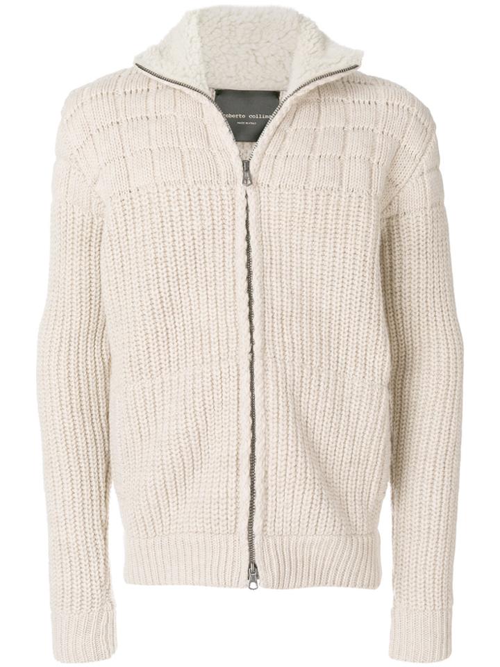 Roberto Collina Zipped Knit Cardigan - White