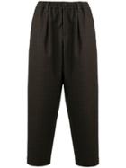 Marni Checked Cropped Tapered Trousers - Brown