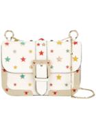 Red Valentino Star Stud Shoulder Bag, Women's, White, Calf Leather/acrylic/metal