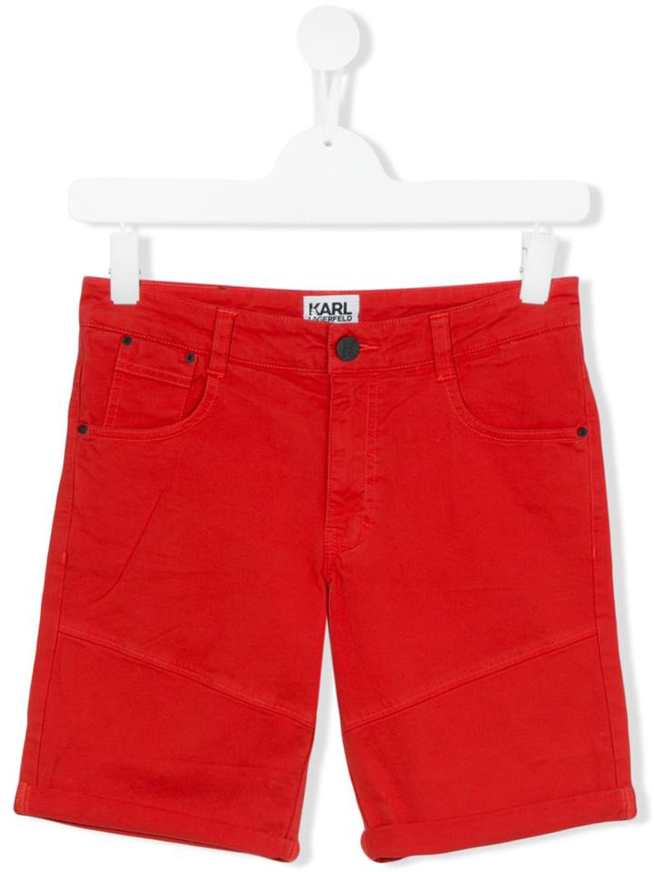 Karl Lagerfeld Kids - Denim-style Shorts - Kids - Cotton/spandex/elastane - 16 Yrs, Boy's, Red