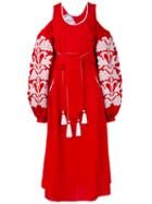 Yuliya Magdych - 'grapes' Dress - Women - Linen/flax - S, Red, Linen/flax