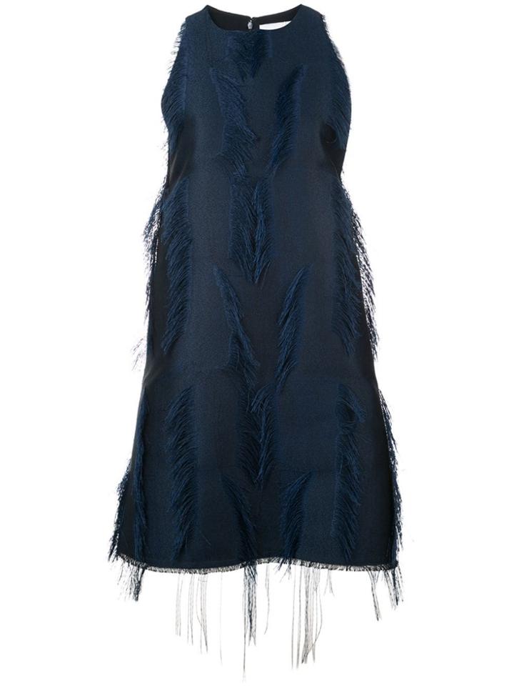 Marina Moscone Fringed Long Tank Top - Blue