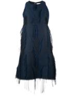 Marina Moscone Fringed Long Tank Top - Blue