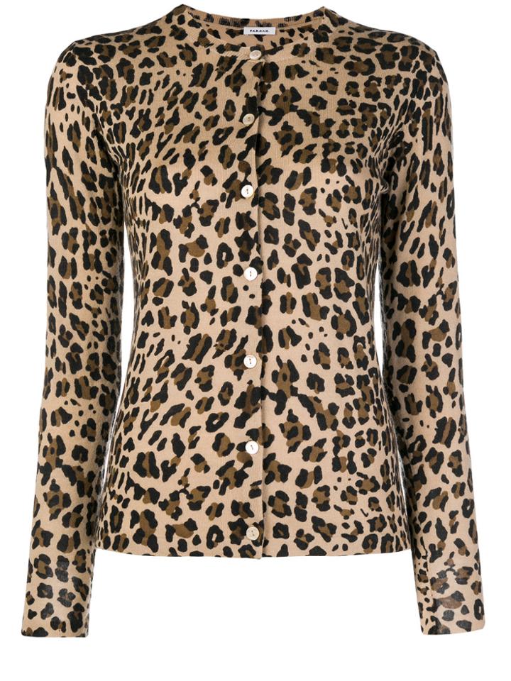P.a.r.o.s.h. Leopard Print Cardigan - Nude & Neutrals