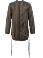 Song For The Mute - Striped Tassel Detail Shirt - Men - Cupro - 46, Brown, Cupro