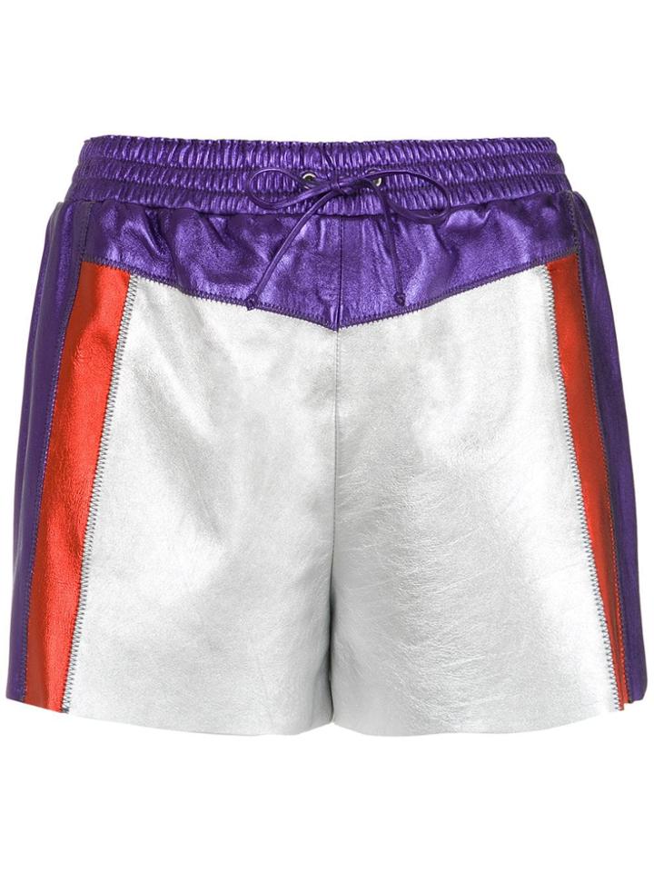 Nk Leather Shorts - Pink & Purple
