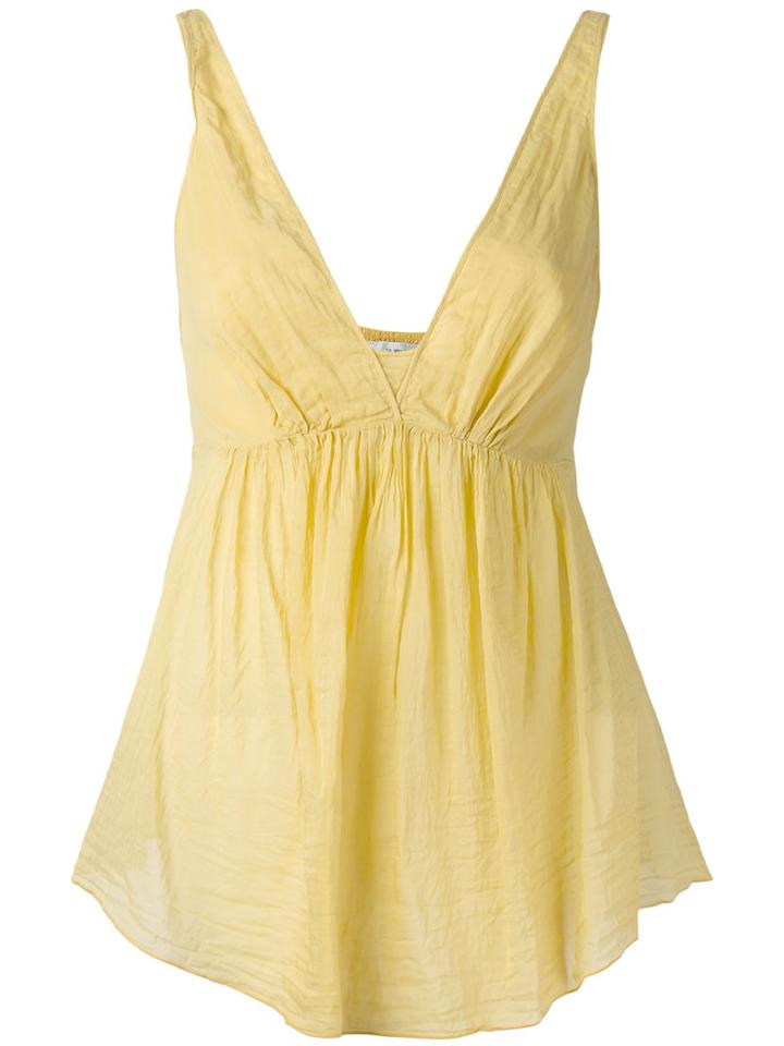 Forte Forte V-neck Top, Women's, Size: I, Yellow/orange, Silk/cotton