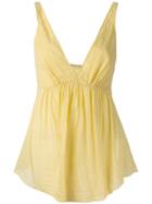 Forte Forte V-neck Top, Women's, Size: I, Yellow/orange, Silk/cotton