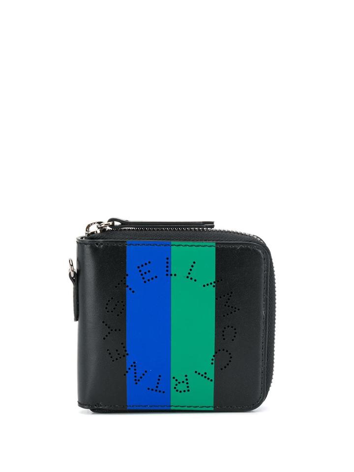 Stella Mccartney Striped Zip-around Wallet - Black