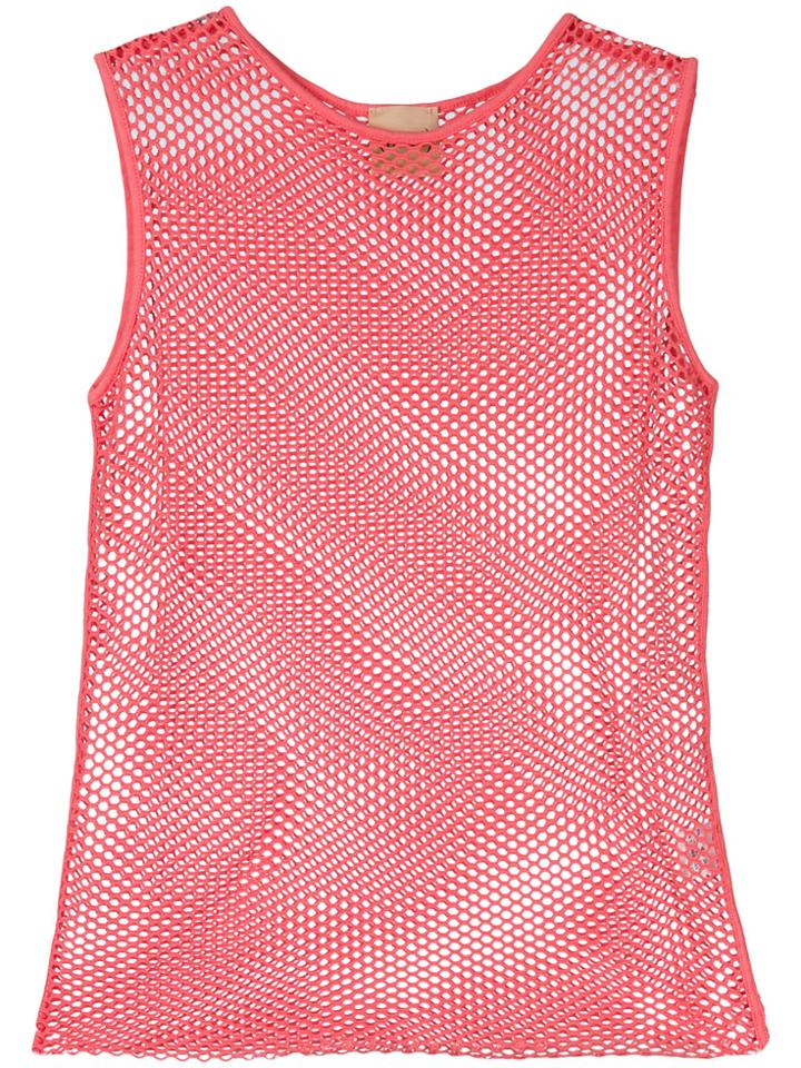 Nude Mesh Tank Top - Pink & Purple