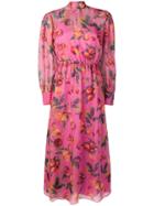 Msgm Fruit Print Long Dress - Pink