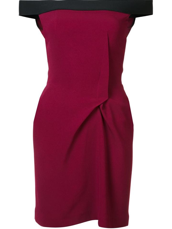 Roland Mouret Off-the-shoulder Mini Dress, Women's, Size: 6, Pink/purple, Viscose
