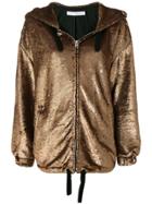 Iro Metallic Zipped Hooded Jacket - Gold