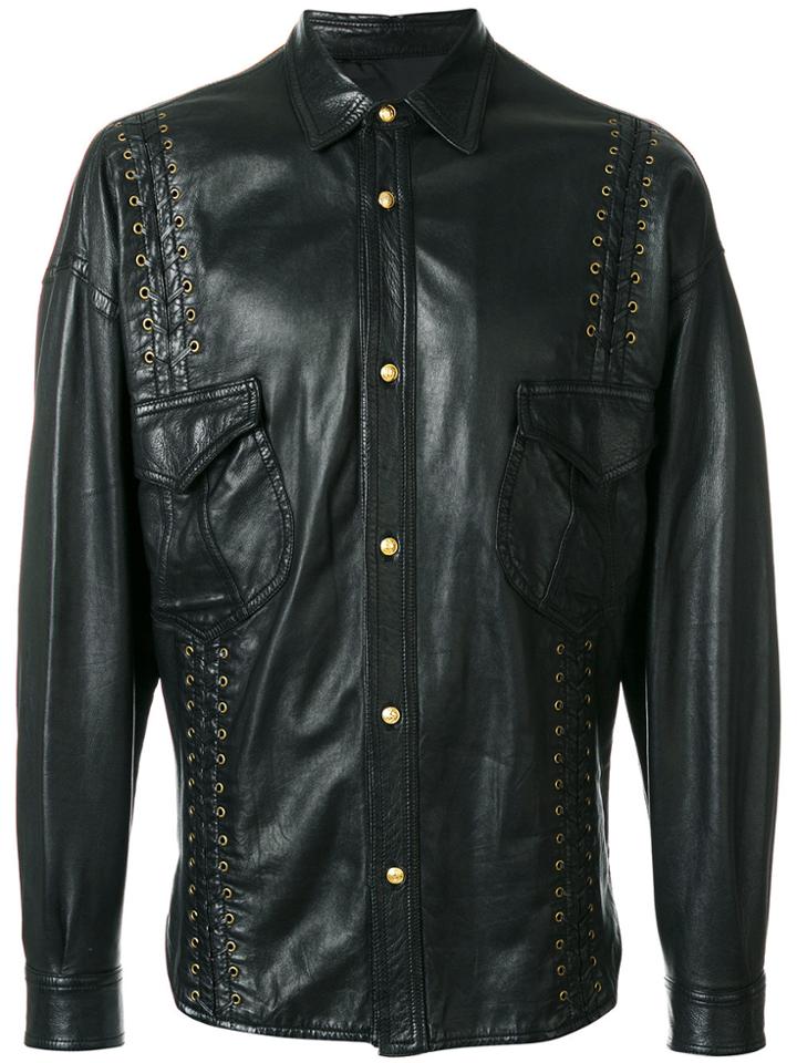 Versace Vintage Lace-up Detail Jacket - Black
