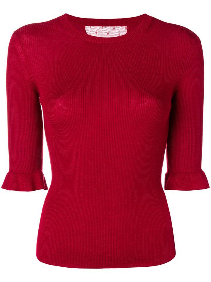Red Valentino Cropped Sleeves Jumper