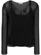 Max Mara Long-sleeve Fitted Sweater - Black