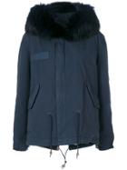 Mr & Mrs Italy Trimmed Hood Short Parka - Blue