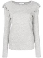 Frame Denim Ruffled Detail T-shirt - Grey