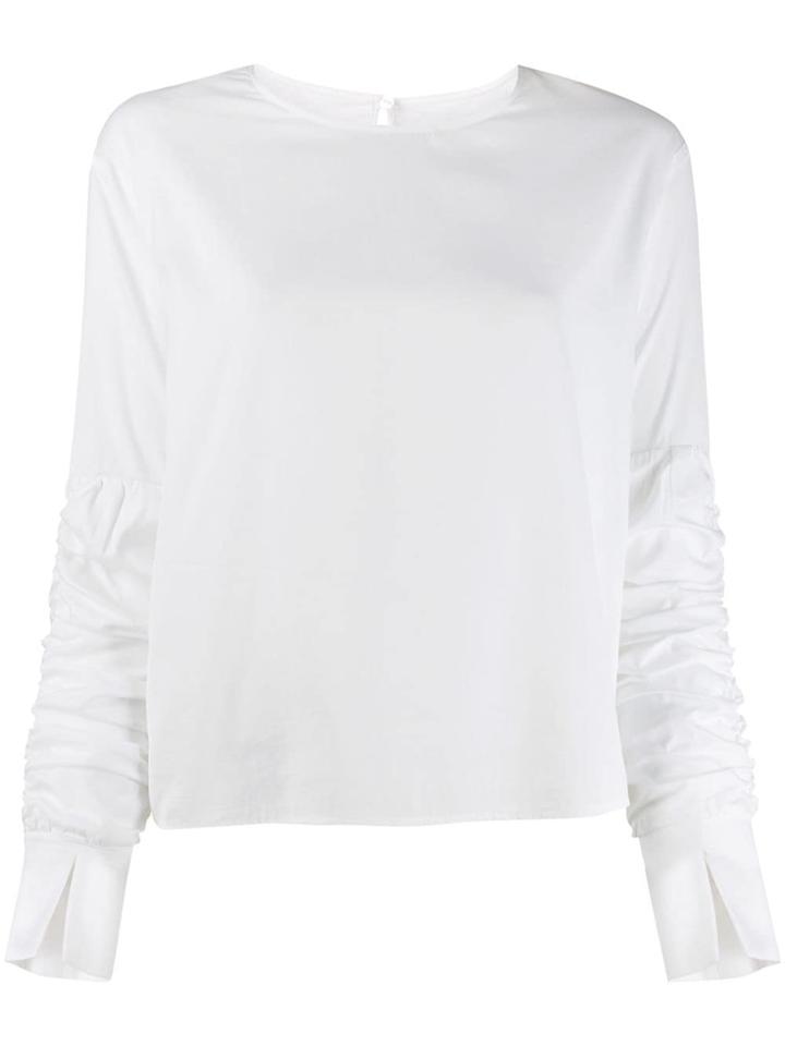 Federica Tosi Ruched Sleeve Blouse - White
