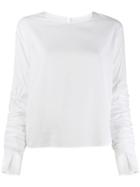 Federica Tosi Ruched Sleeve Blouse - White