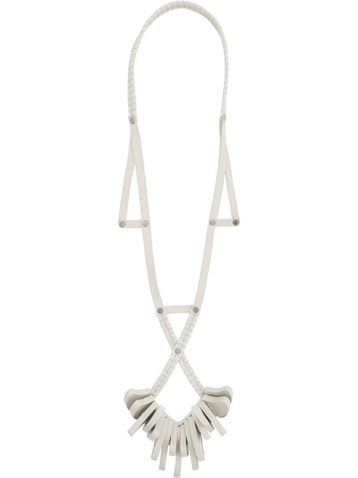 Papieta Intertwined Geometric Necklace - White