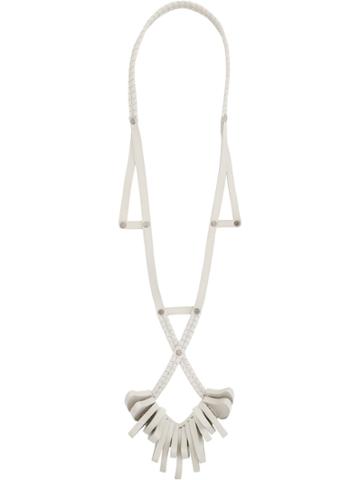 Papieta Intertwined Geometric Necklace - White