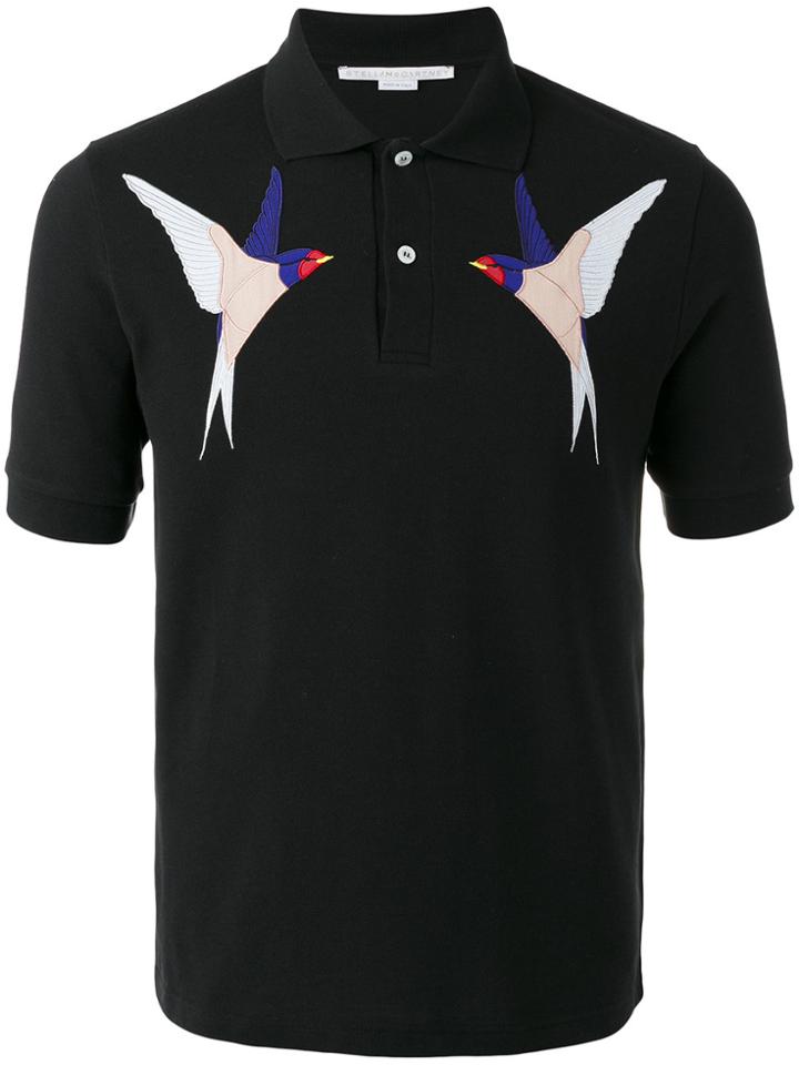 Stella Mccartney Embroidered Swallow Polo Shirt - Black