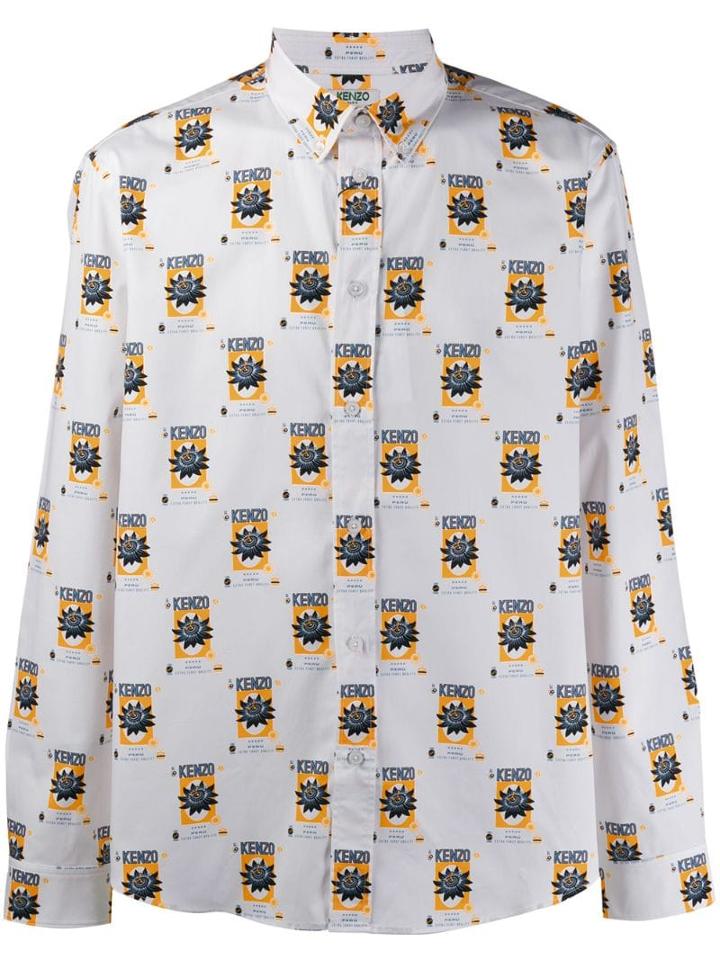 Kenzo Monogram Print Shirt - White