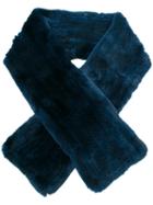 Yves Salomon Fur Scarf, Women's, Blue, Rabbit Fur