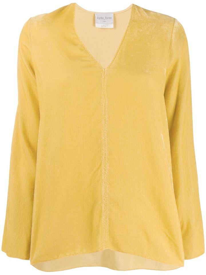Forte Forte V-neck Kaftan Top - Yellow