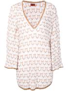 Missoni - V-neck Knit Beach Dress - Women - Cotton/polyester/rayon - 42, White, Cotton/polyester/rayon