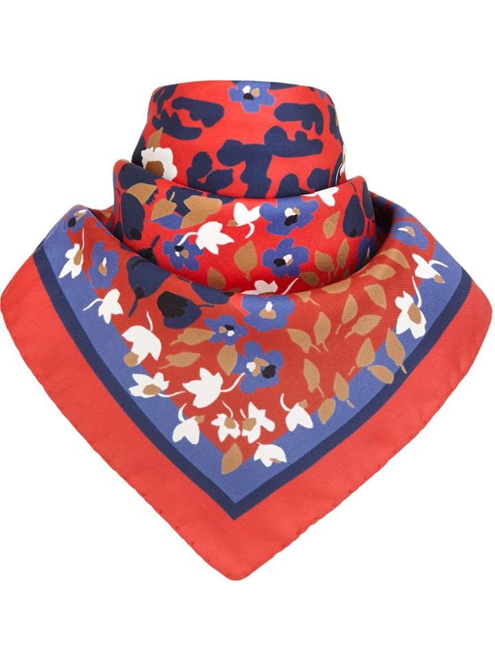 Fendi Floral Pattern Foulard - Red
