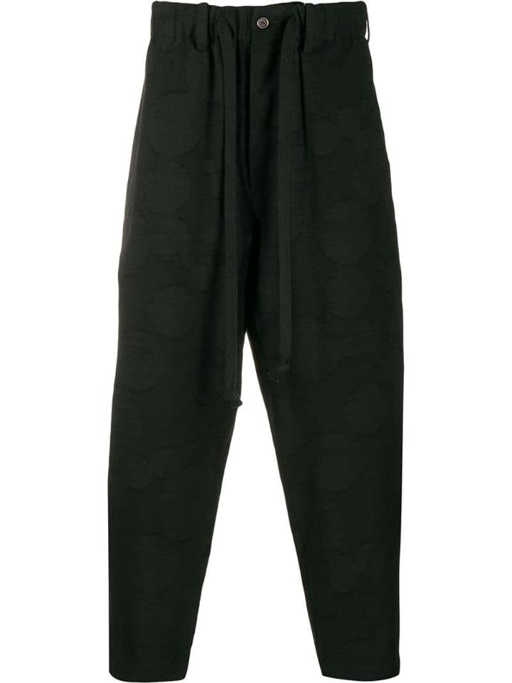Uma Wang Dotted Drop-crotch Trousers - Black