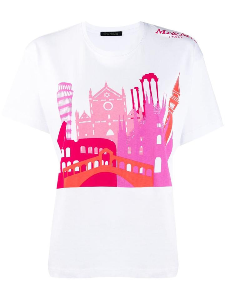 Mr & Mrs Italy City Print T-shirt - White