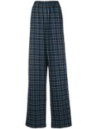 Balenciaga High Waisted Checked Trousers - Blue