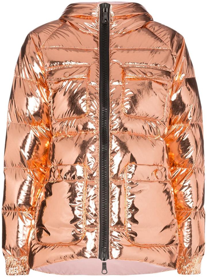 Ienki Ienki Berlin Foil Hooded Padded Jacket - Metallic