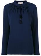 Michael Michael Kors - Peep-hole Blouse - Women - Polyester/spandex/elastane - Xl, Blue, Polyester/spandex/elastane