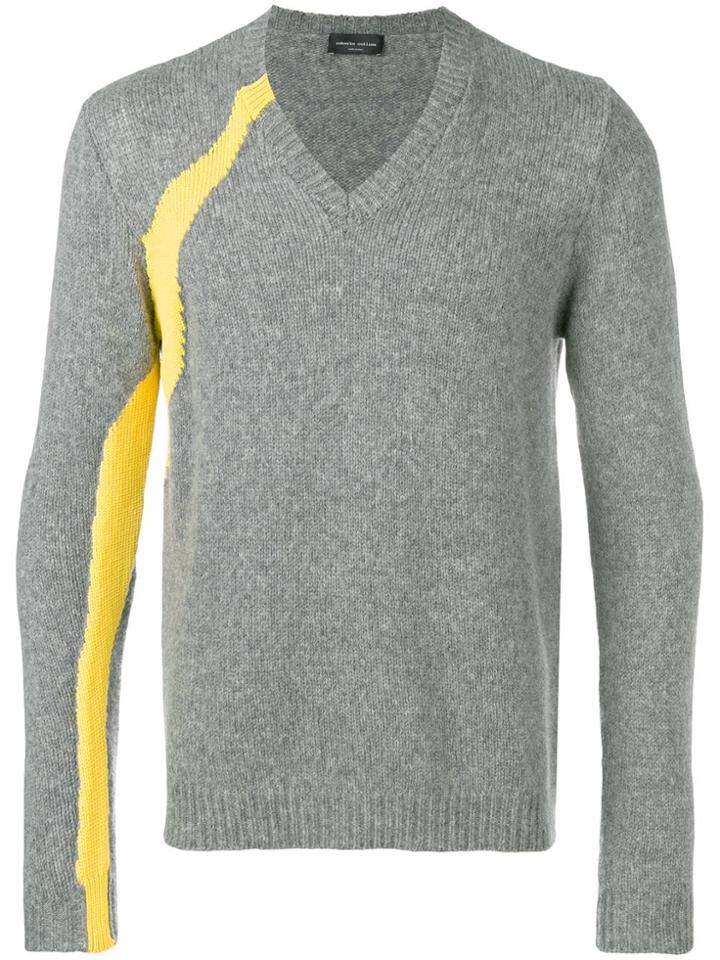 Roberto Collina Side Stripe Sweater - Grey