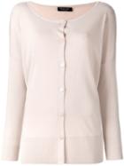Twin-set Ribbed Detail Loose-fit Cardigan, Women's, Size: Xxl, Nude/neutrals, Wool