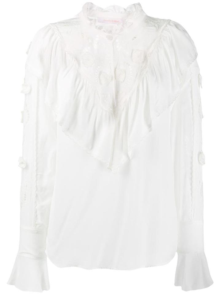 See By Chloé High Neck Ruffled Top - White